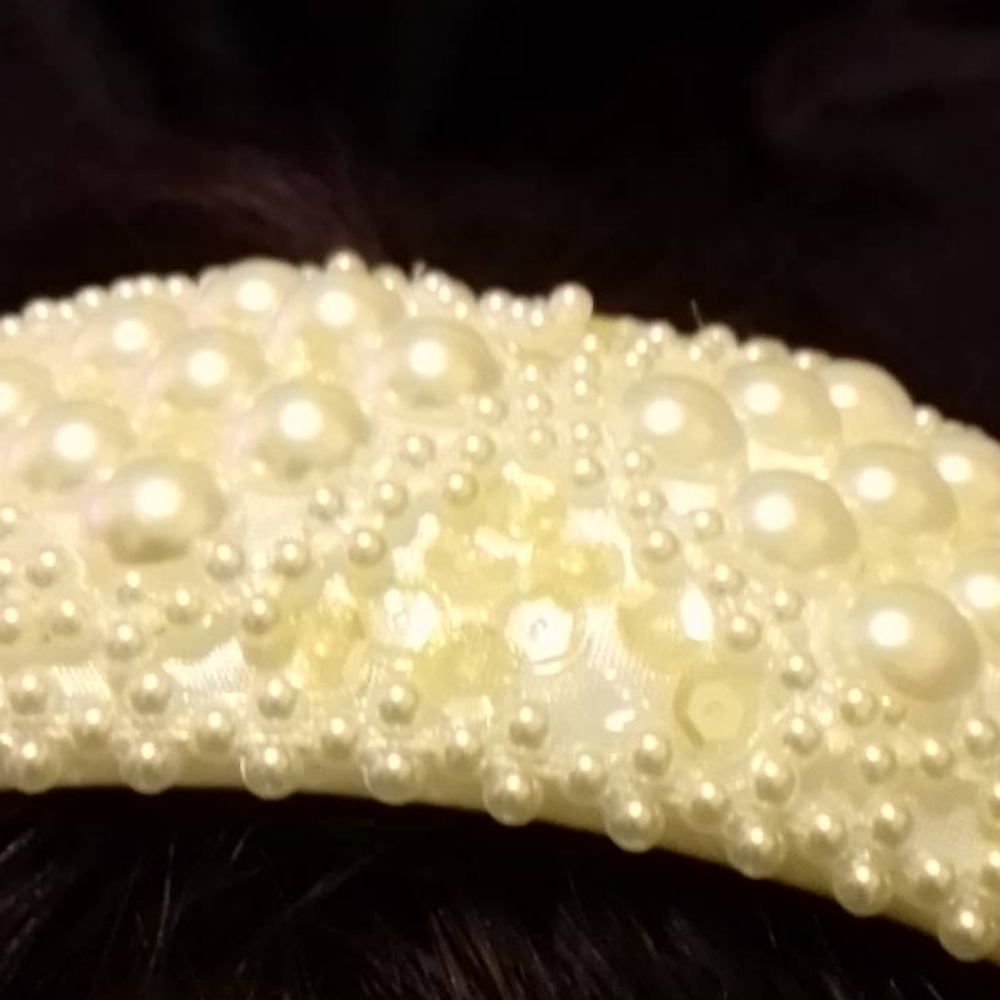 Beautiful sequin and pearl bridal tiara
